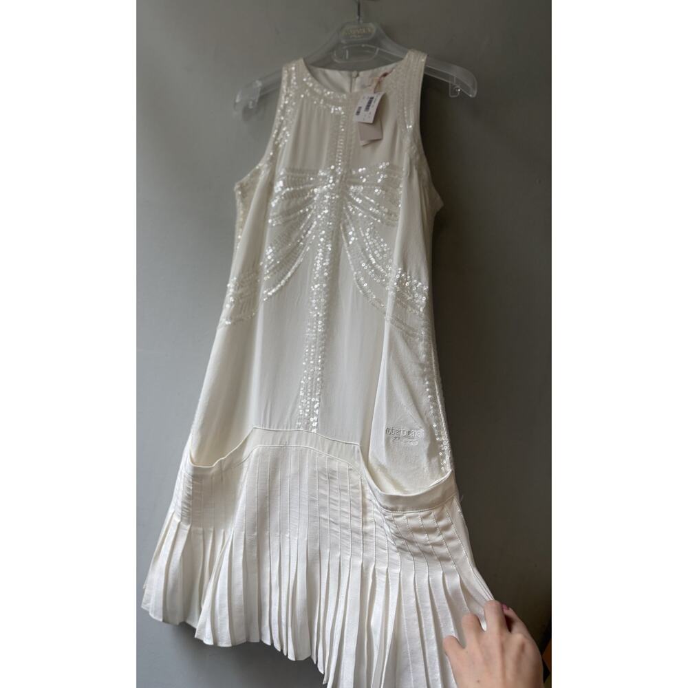 Roberto cavalli white sequins angels silk girls dress size 12